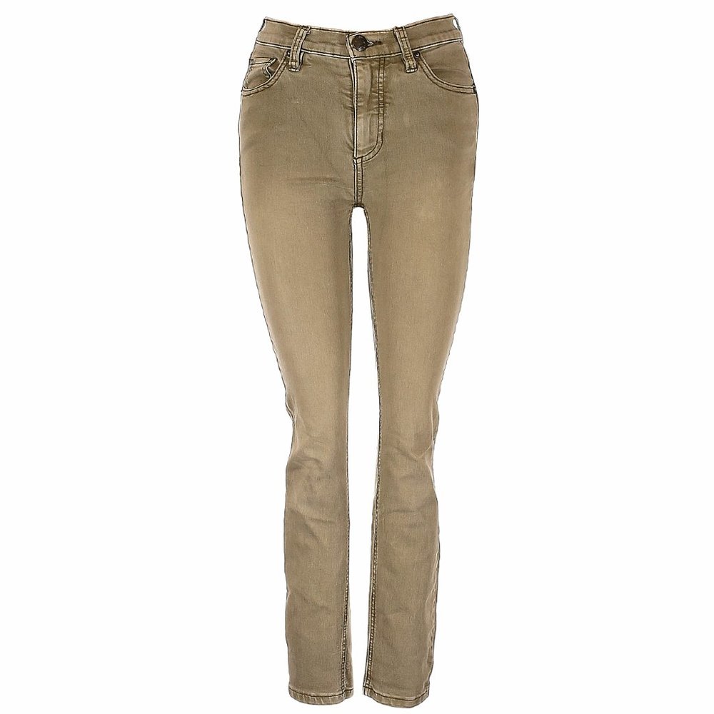 Free People Roller Crop Skinny Jeans Mid Rise in Green